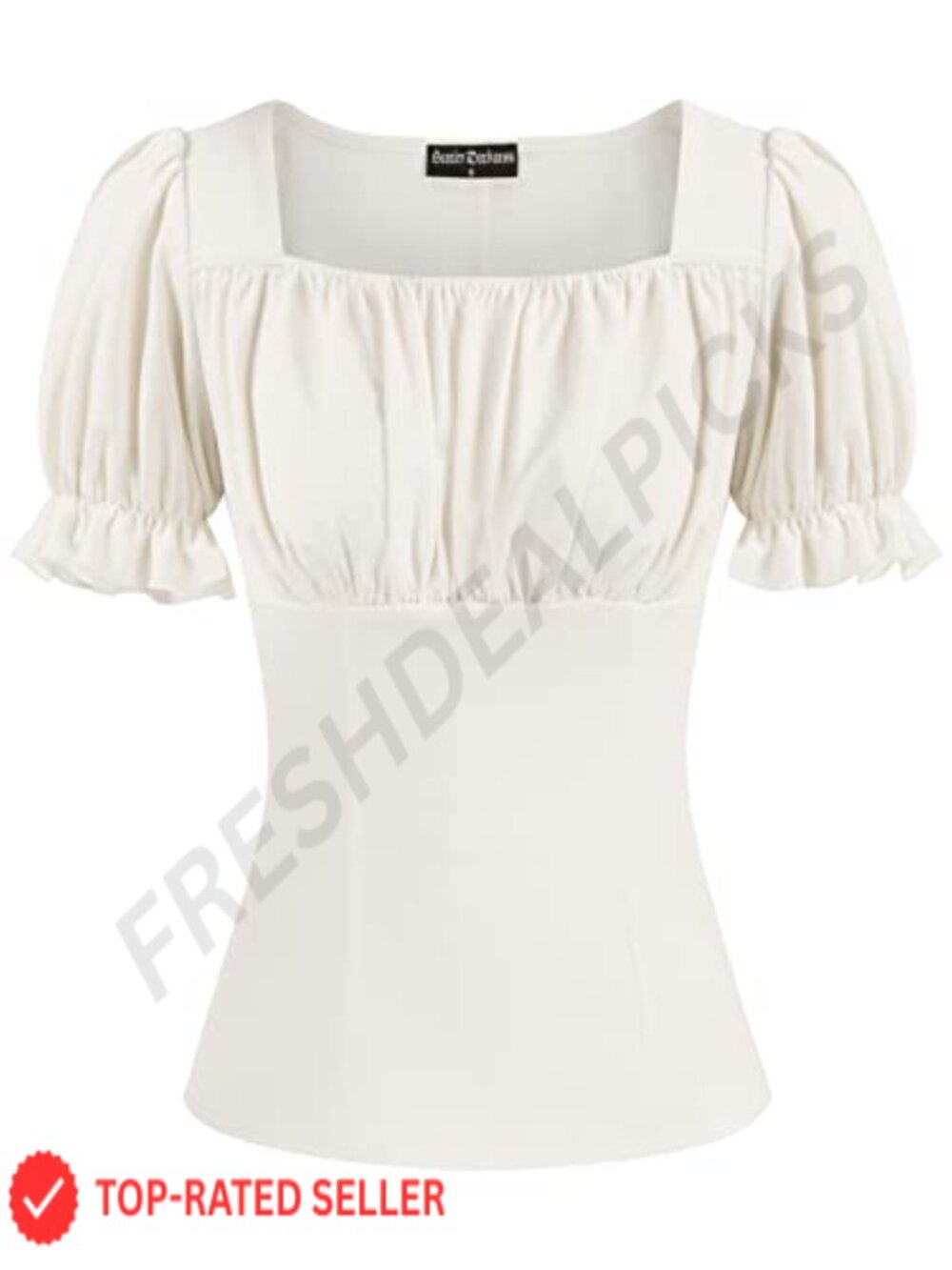 Women's Peasant Top Puff Sleeve Square Neck Blouse Renaissance Shirt